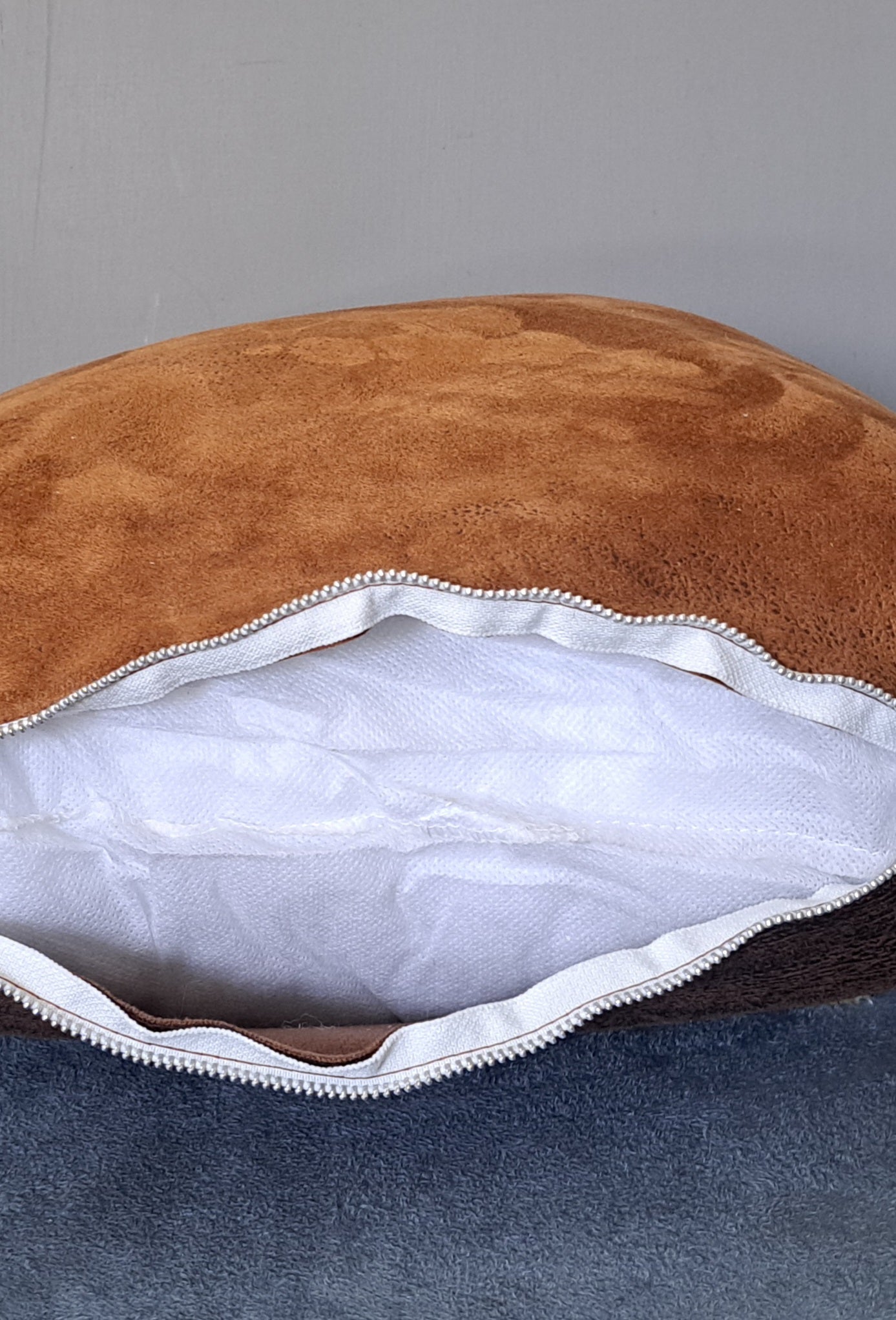 Brown Faux Leather Throw Pillow Cover with Tassels | Rustic Boho Cushion Cover