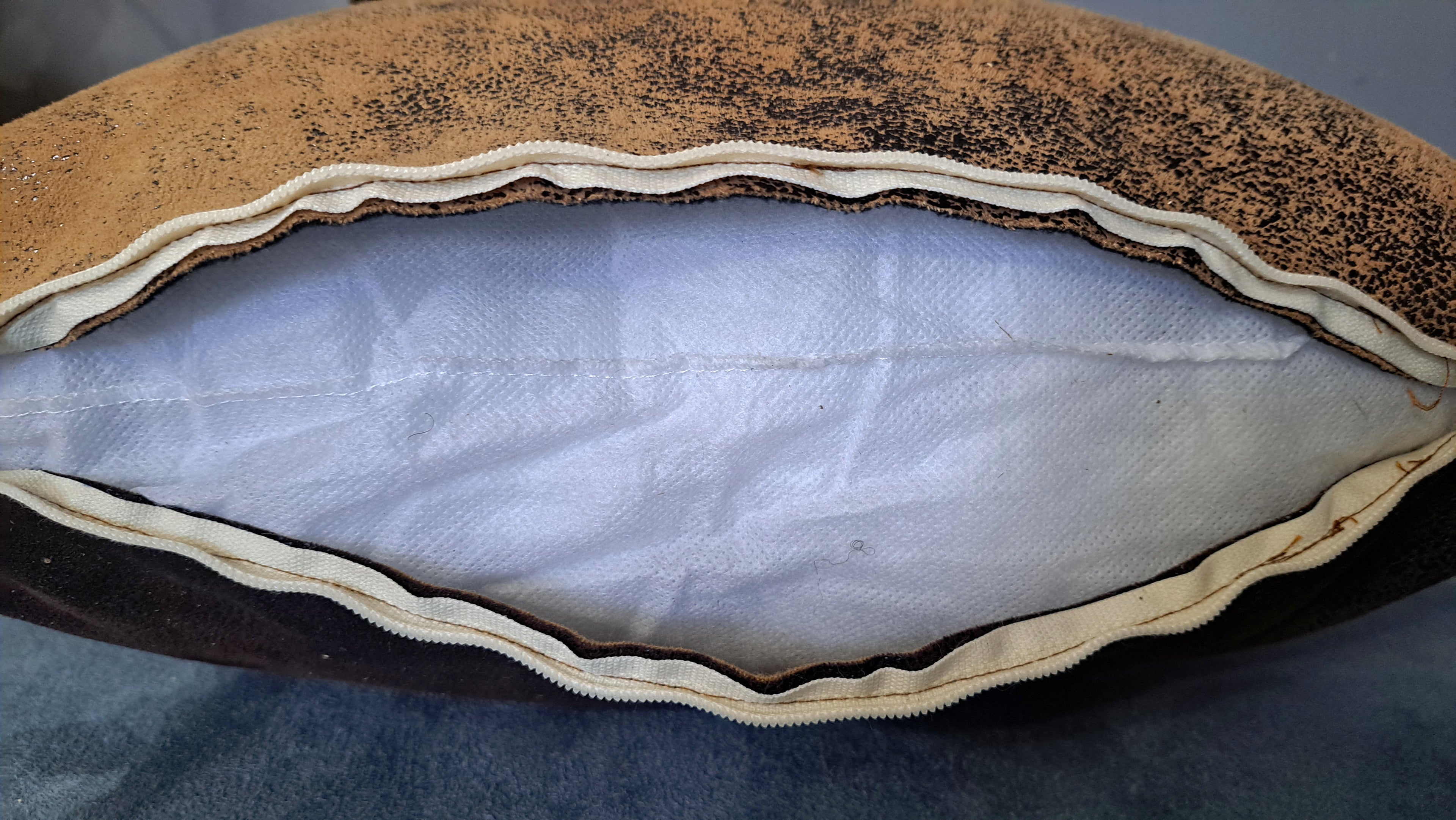 Earth Tone Speckled Faux Leather Pillow Cover with Tassels