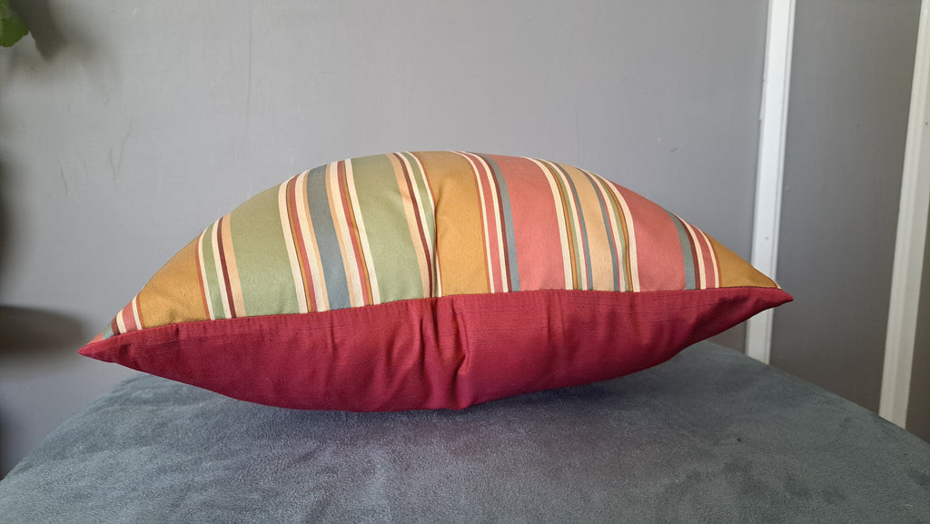 Sunset Stripe Pillow Cover – Multicolor Woven Accent Cushion Cover 17x17
