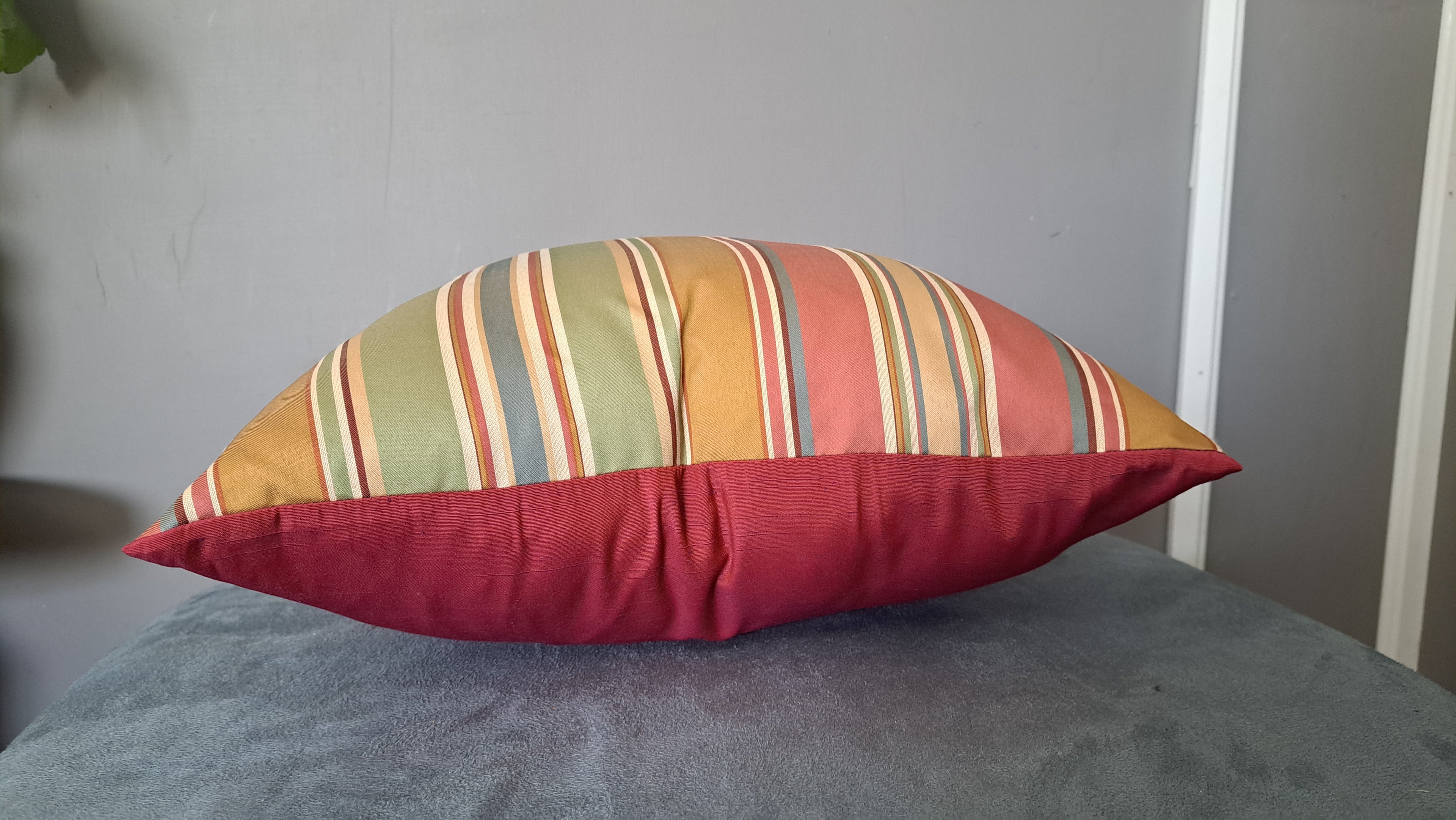 Sunset Stripe Pillow Cover – Multicolor Woven Accent Cushion Cover 17x17