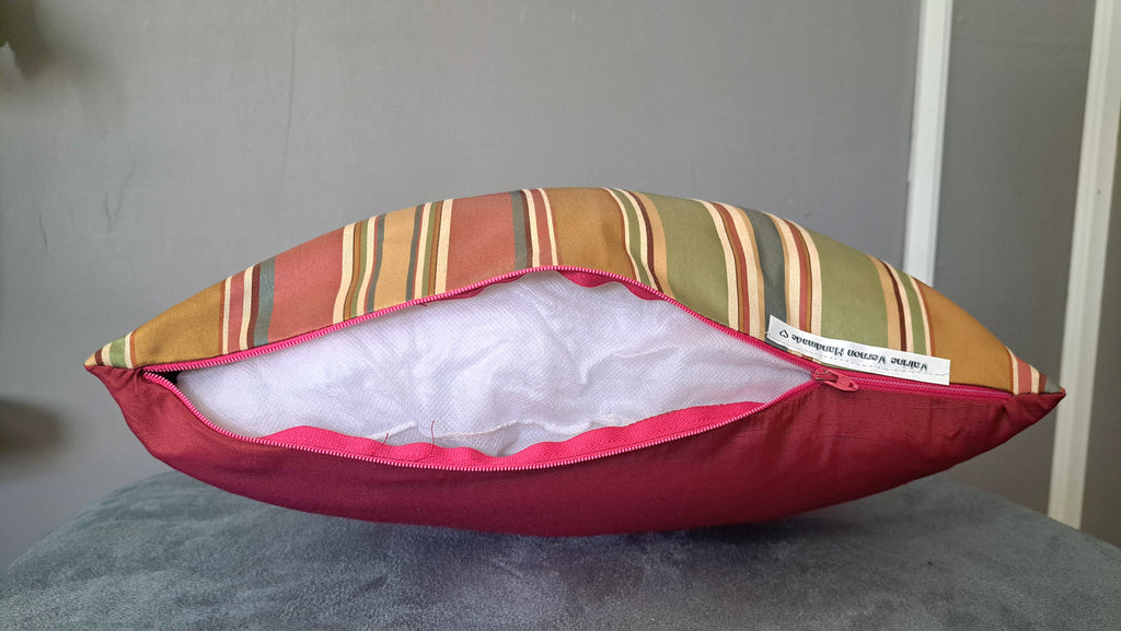 Sunset Stripe Pillow Cover – Multicolor Woven Accent Cushion Cover 17x17