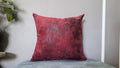 Burgundy & Black Faux Leather Pillow Cover – Textured Modern Accent 17x16