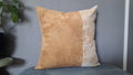 Neutral Two-Tone Faux Leather Pillow Cover – Modern Handcrafted Accent 17x17