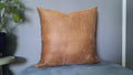 Crackled Faux Leather Pillow Cover – Neutral Ombre Handcrafted Accent 17x17