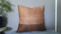 Crackled Faux Leather Pillow Cover – Warm Neutral Colour Block Handcrafted 17x17