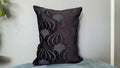 Dark Brocade Floral Pillow Cover – Black & Deep Brown Textured Cushion | 12” x 16”