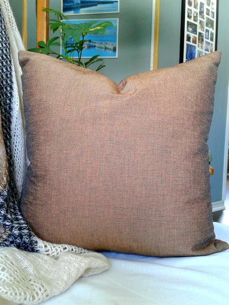 Elegant Red & Gold Striped Pillow Cover – Warm Woven Accent Cushion Cover 18x18
